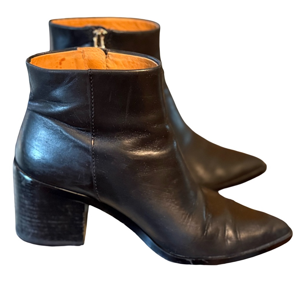 & Other Stories  EUC  EUR 38  US 8 Black Leather Pointed Toe Ankle Boots (SH010) - Picture 5 of 10